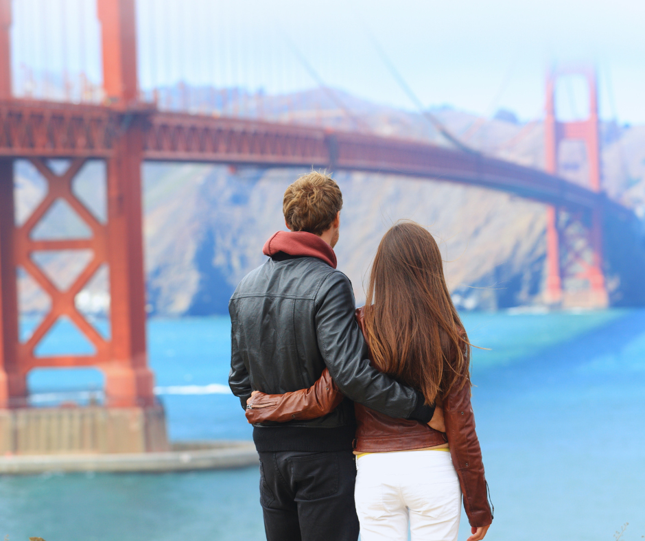 couple at Golden Gate Bridge